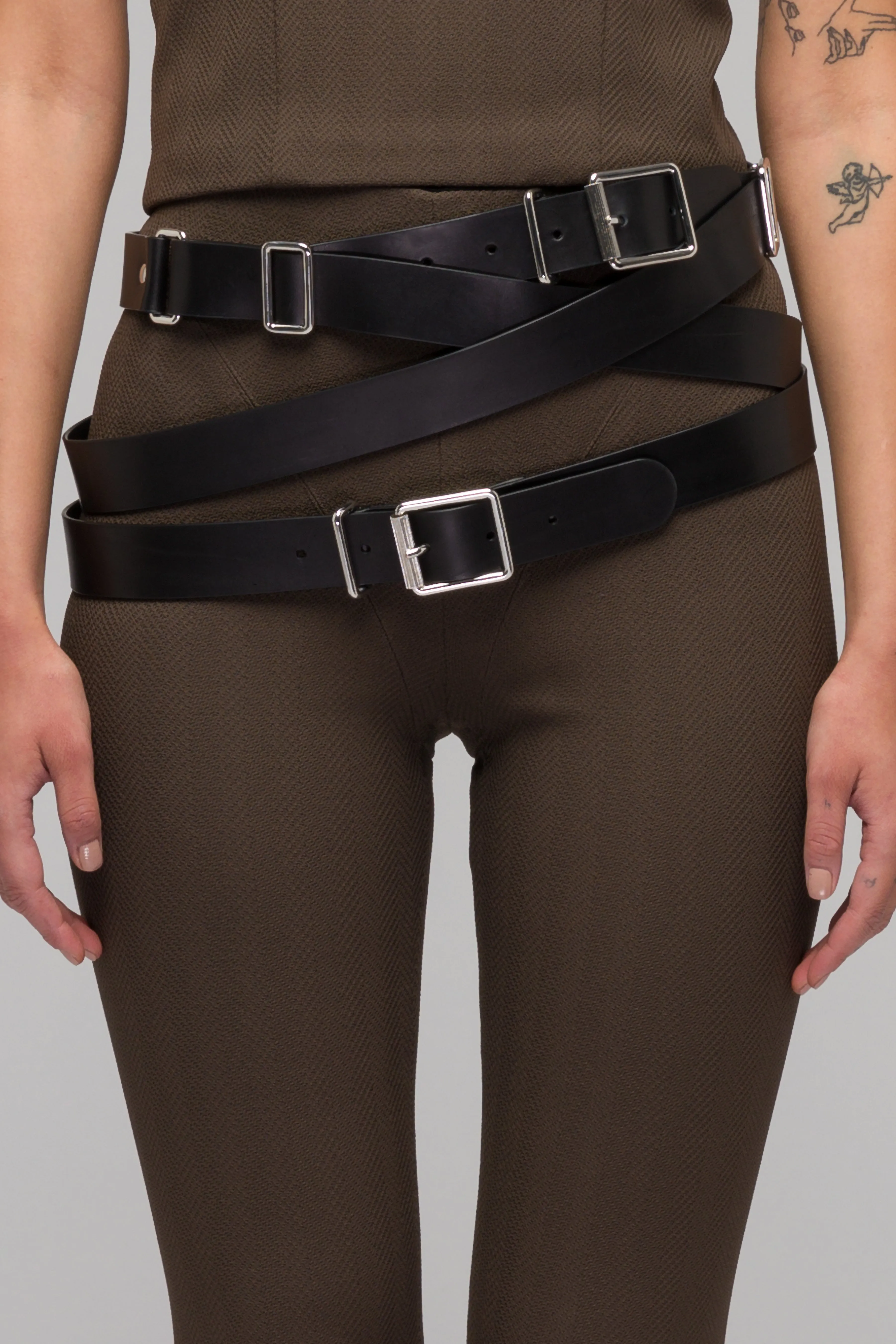 "DOUBLE GEMINI" LEATHER BELT