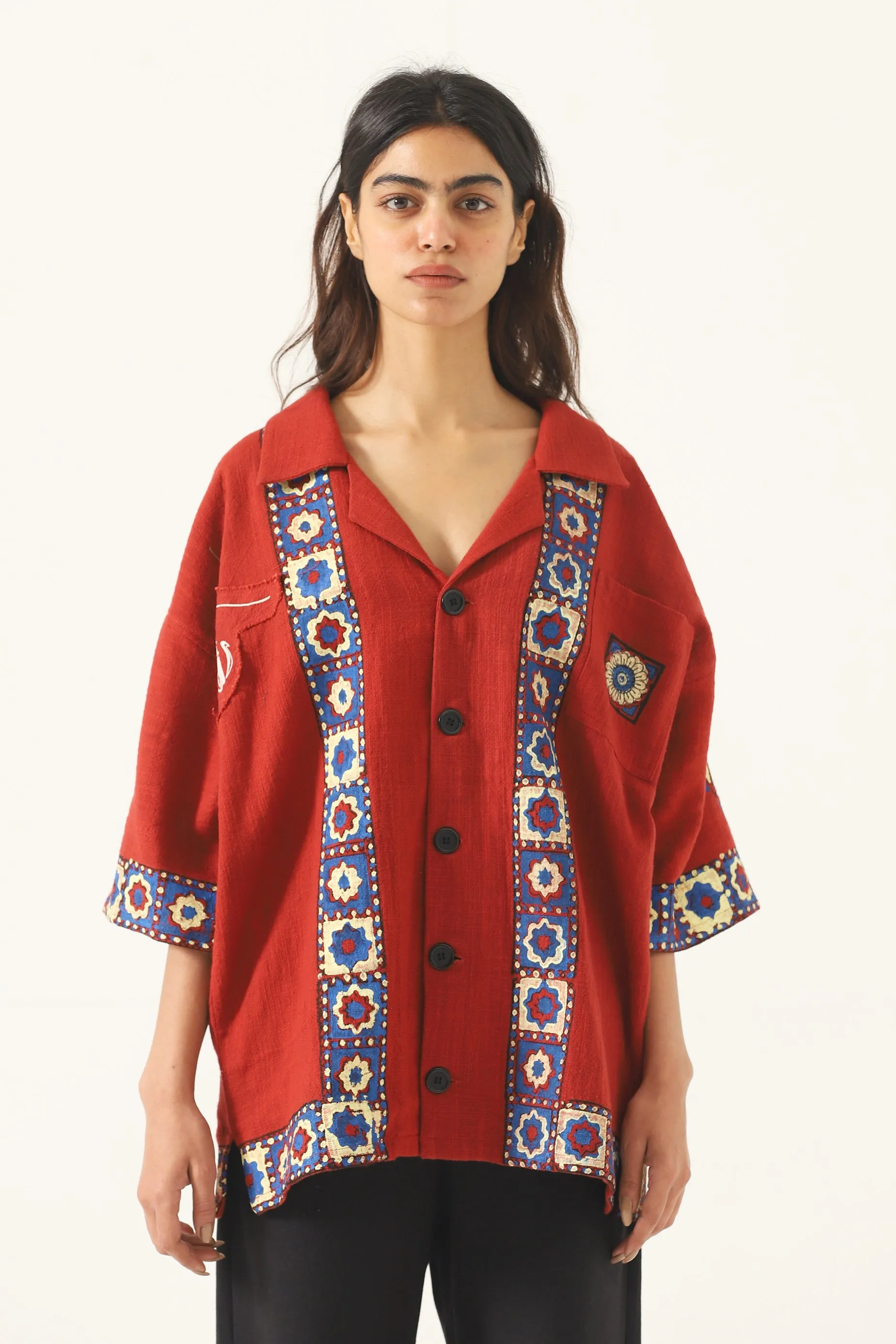 "KAHANI" VERSION 2 BLOCKPRINT BUTTON DOWN