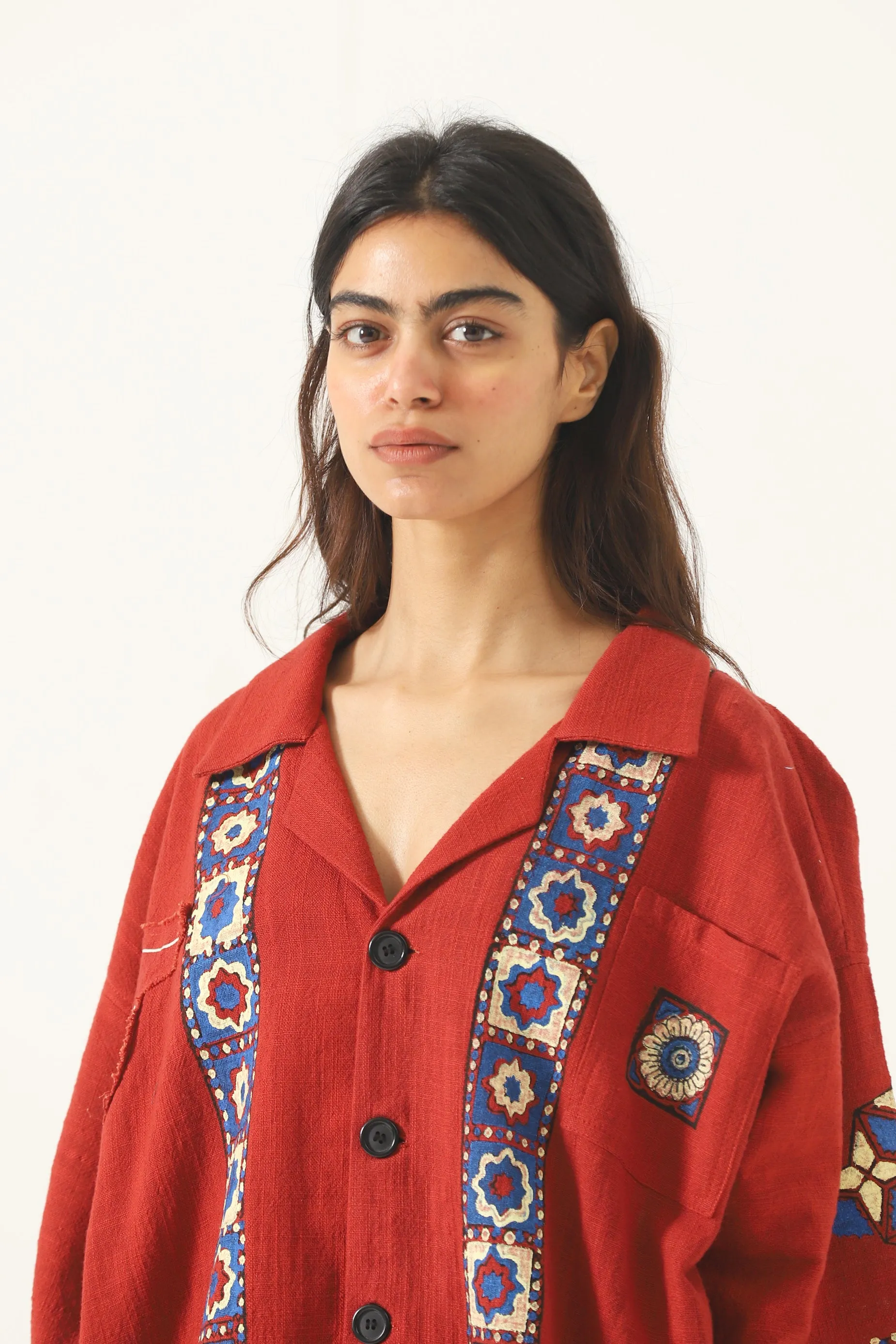 "KAHANI" VERSION 2 BLOCKPRINT BUTTON DOWN