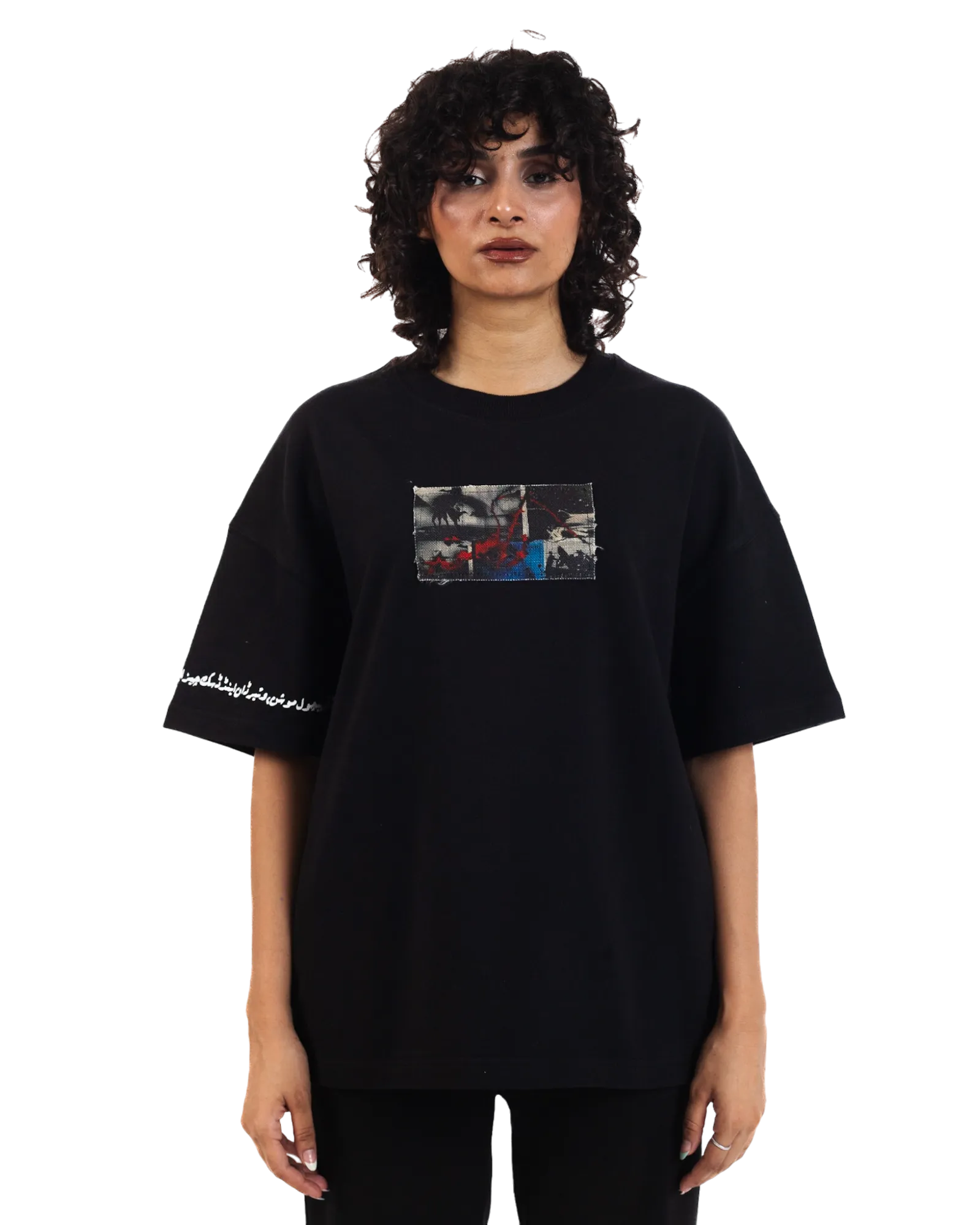 "Perpetual Motion" Oversized Black T-Shirt