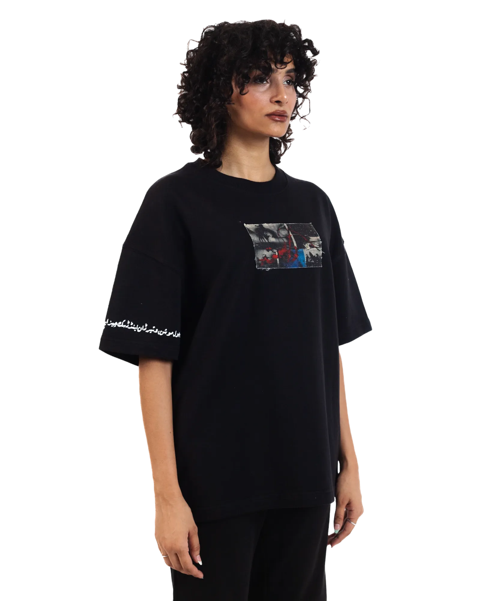 "Perpetual Motion" Oversized Black T-Shirt