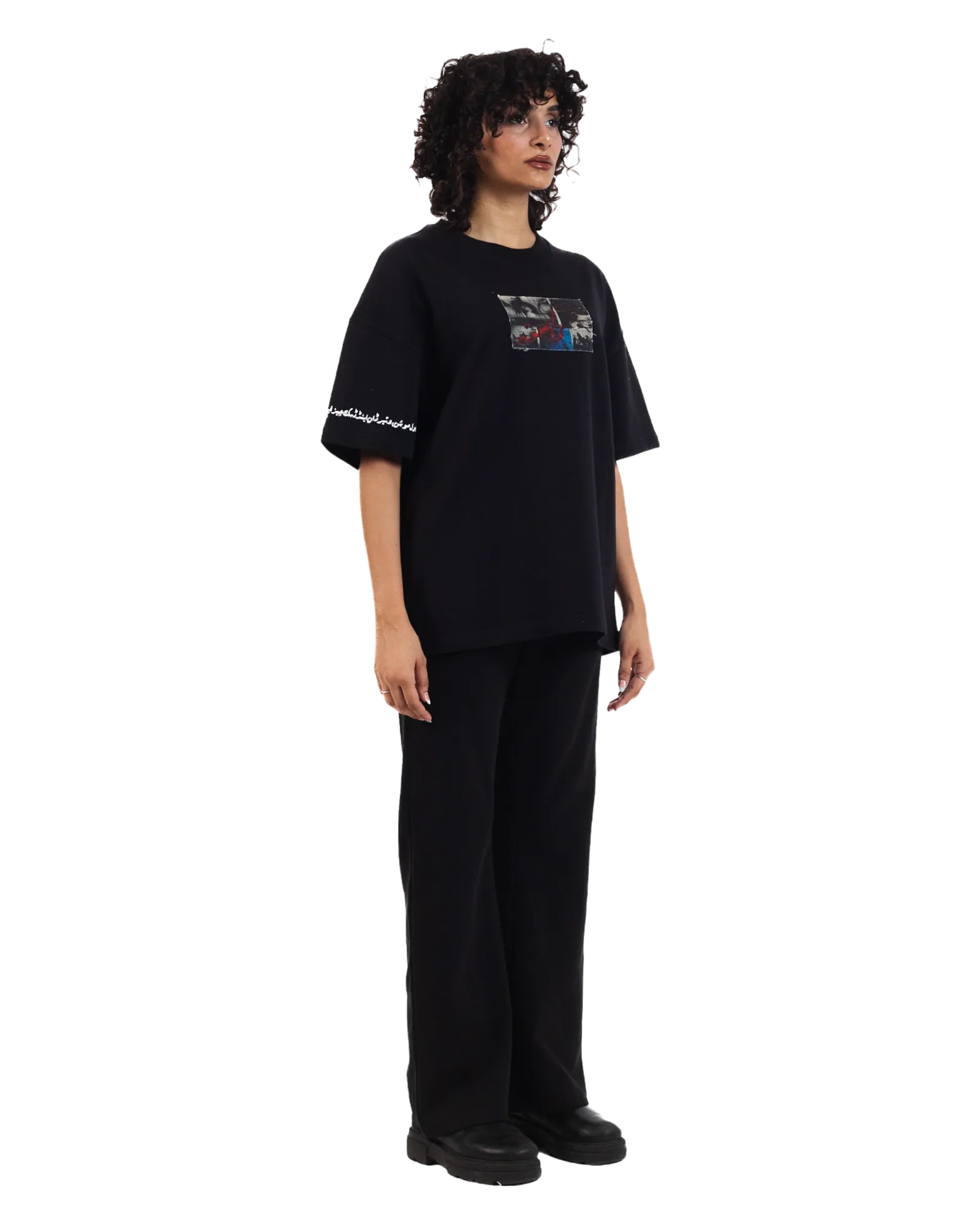 "Perpetual Motion" Oversized Black T-Shirt