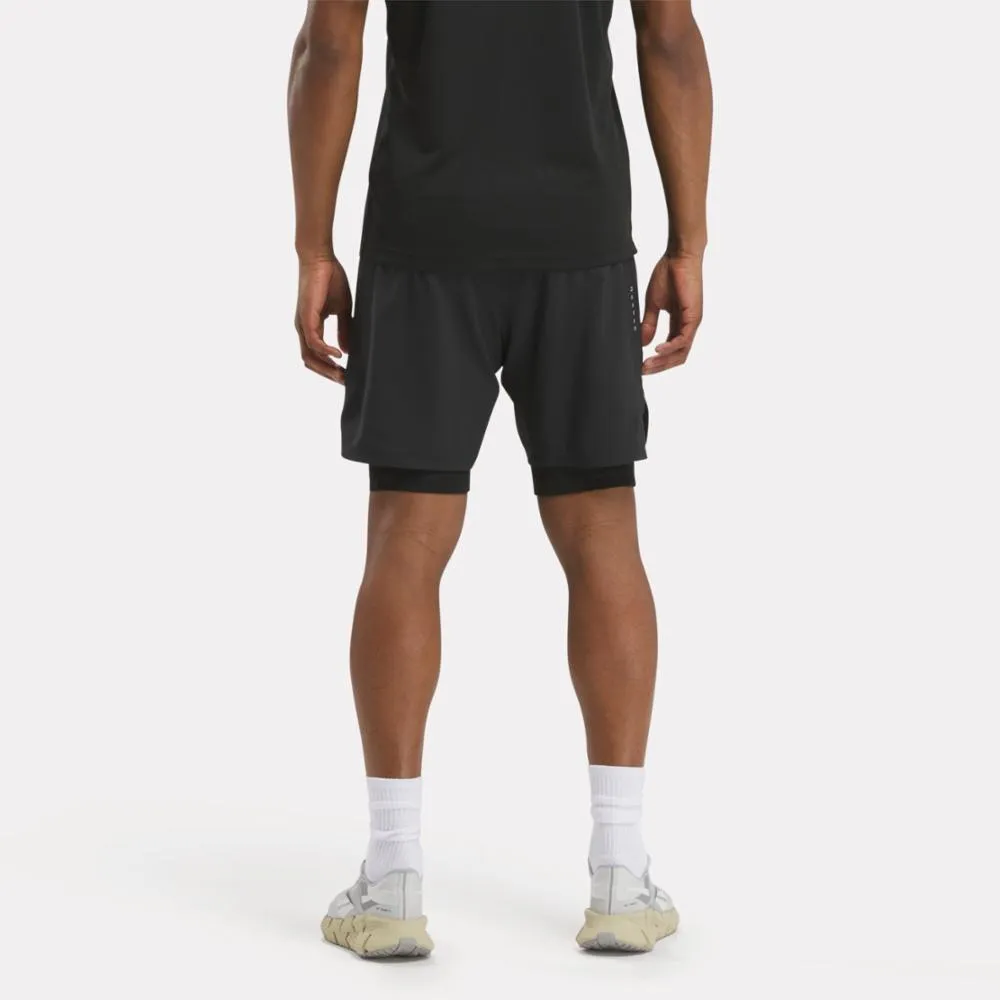 Reebok Apparel Men Running Two-in-One Shorts BLACK