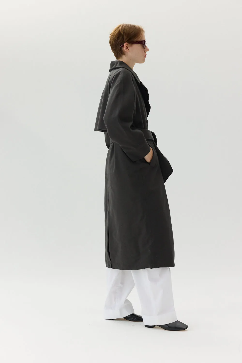 ROOMY TRENCH TECHWOOL AW24 FOREST GREEN