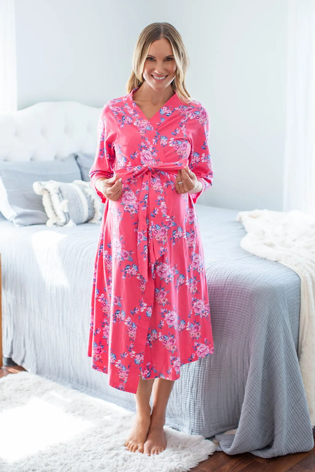 Rose Floral Pregnancy Robe