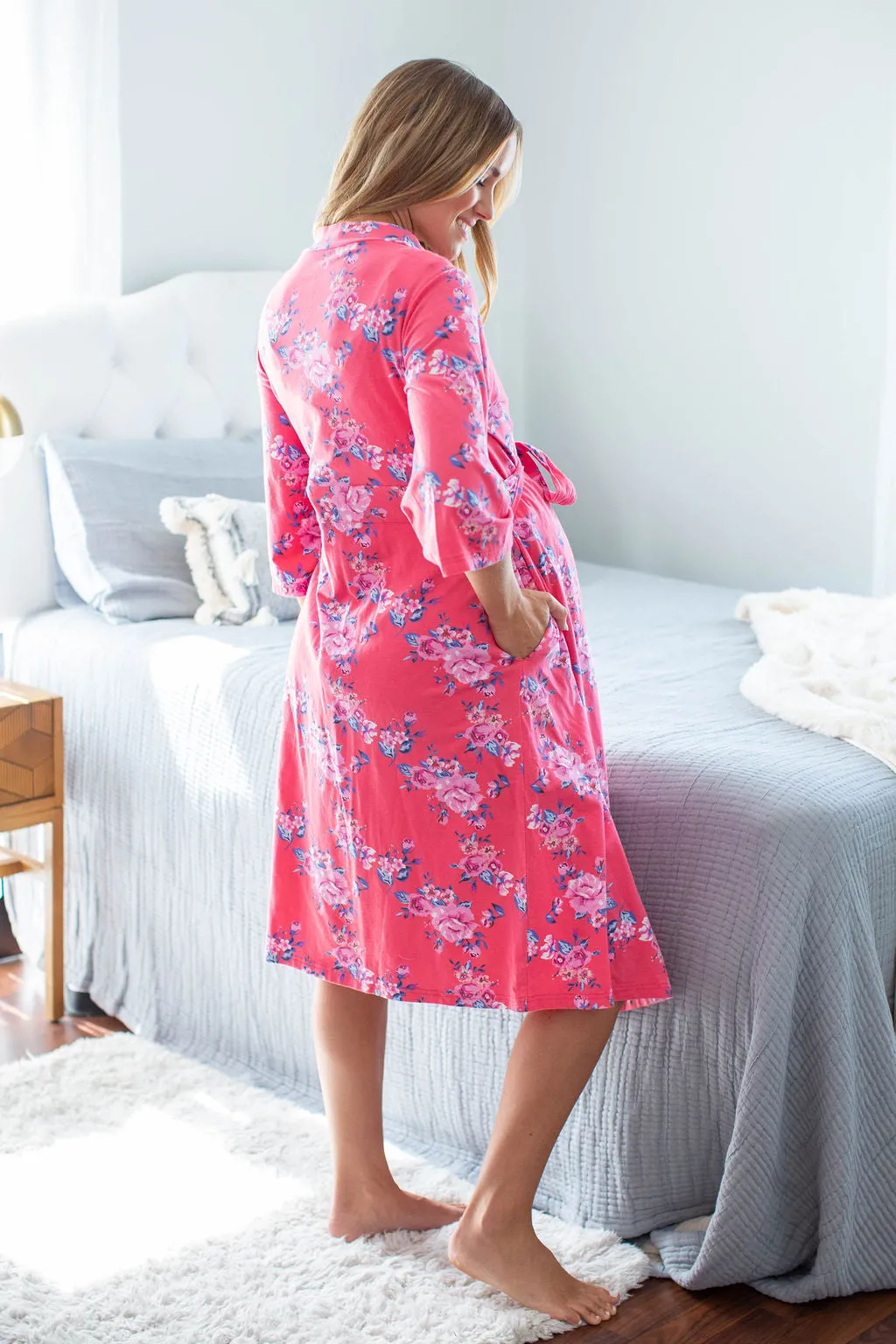 Rose Floral Pregnancy Robe