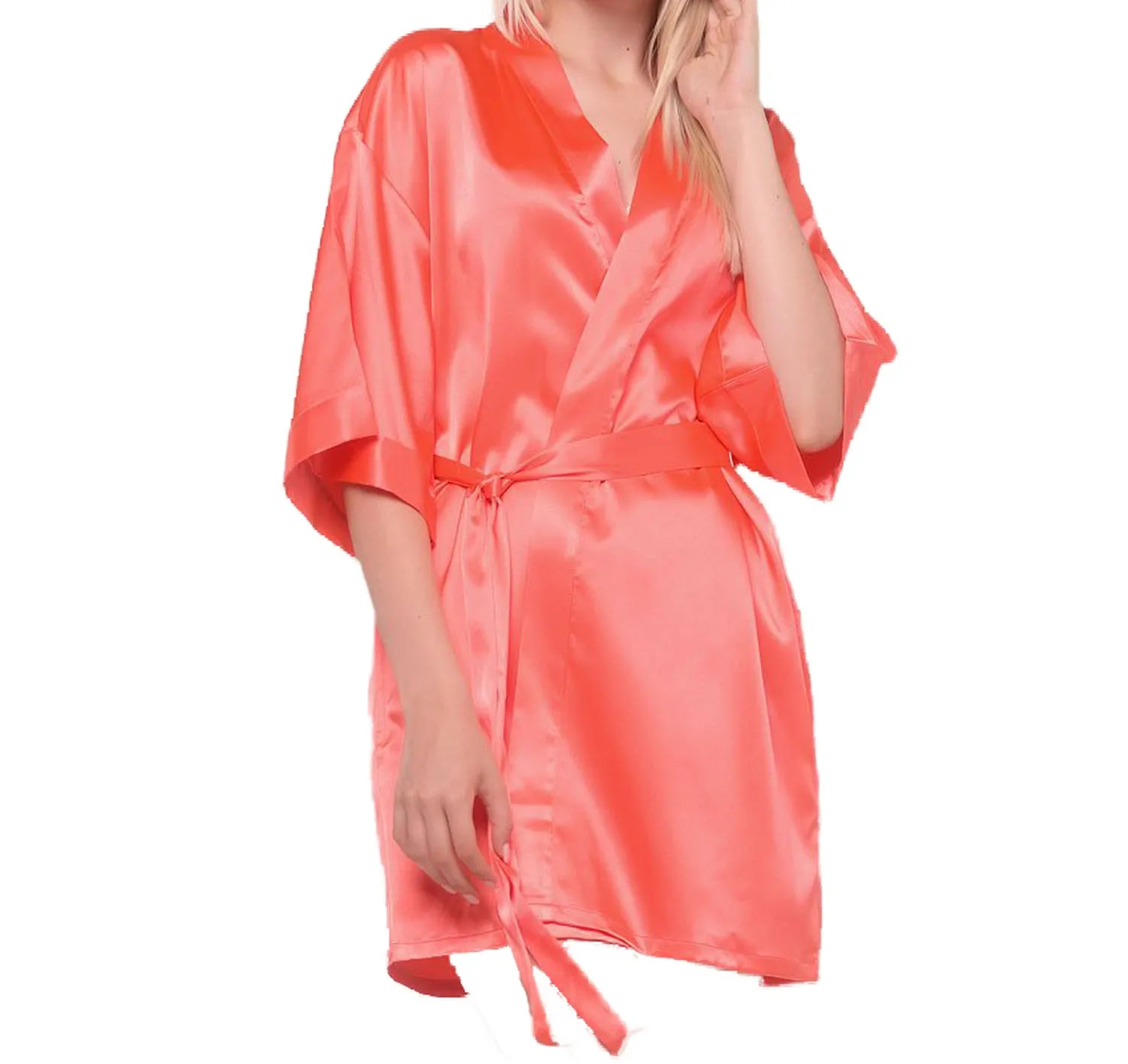 Satin Kimono Short Robe