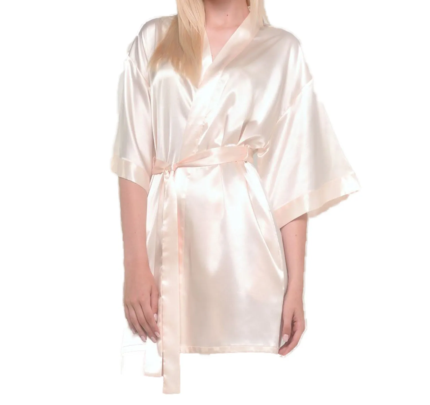 Satin Kimono Short Robe