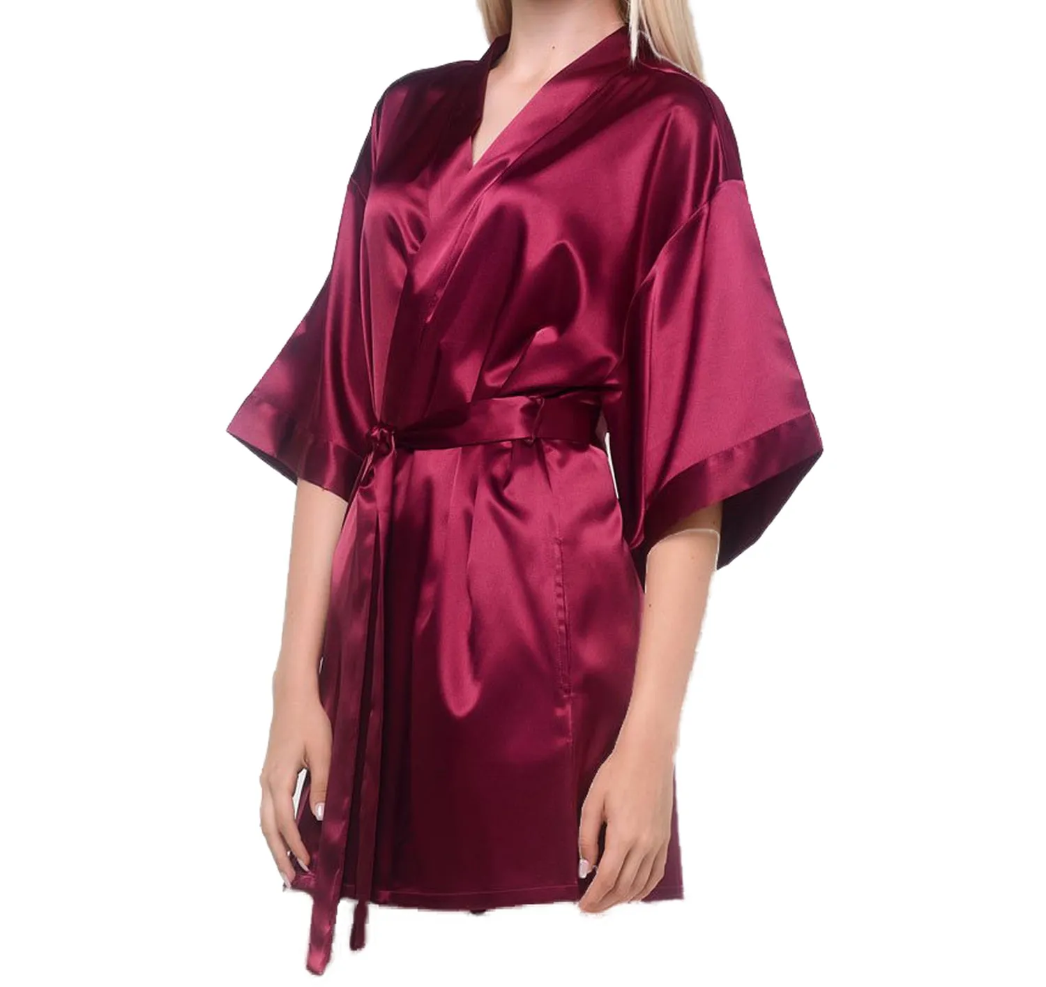 Satin Kimono Short Robe