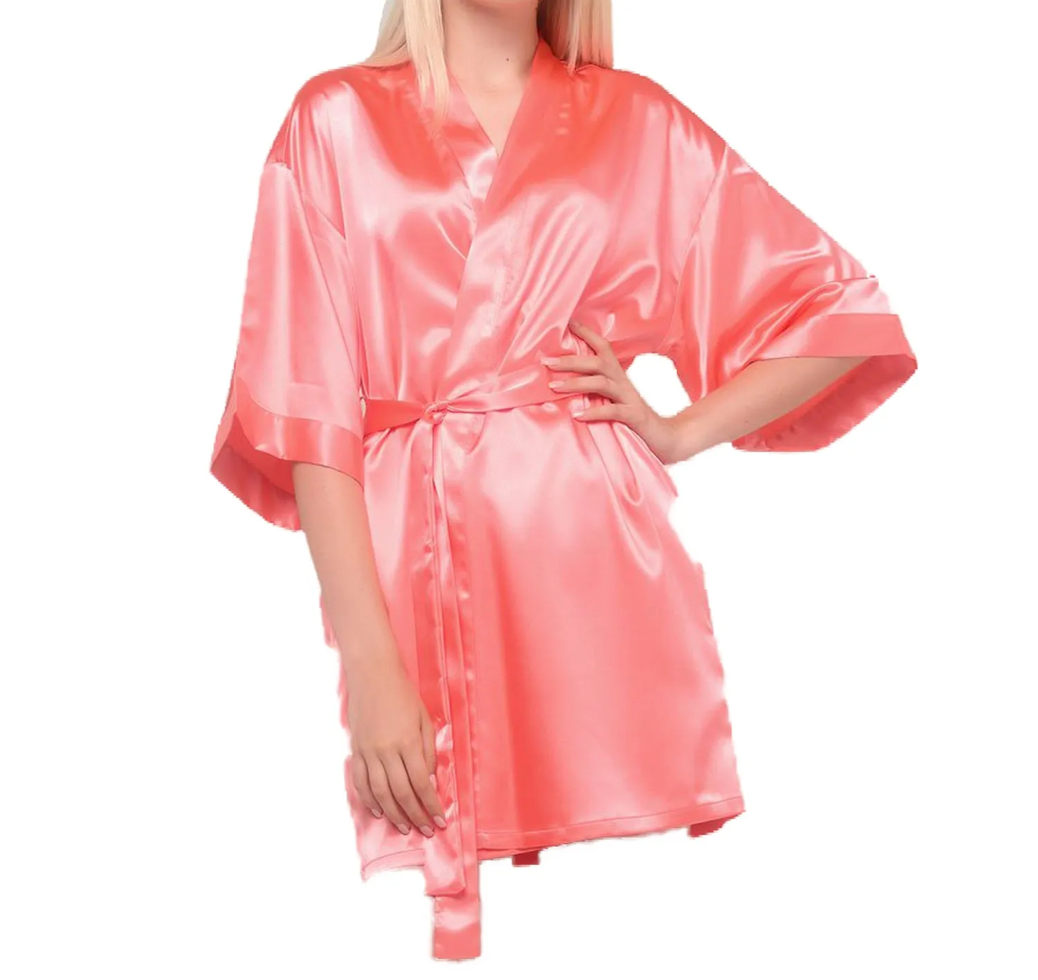 Satin Kimono Short Robe