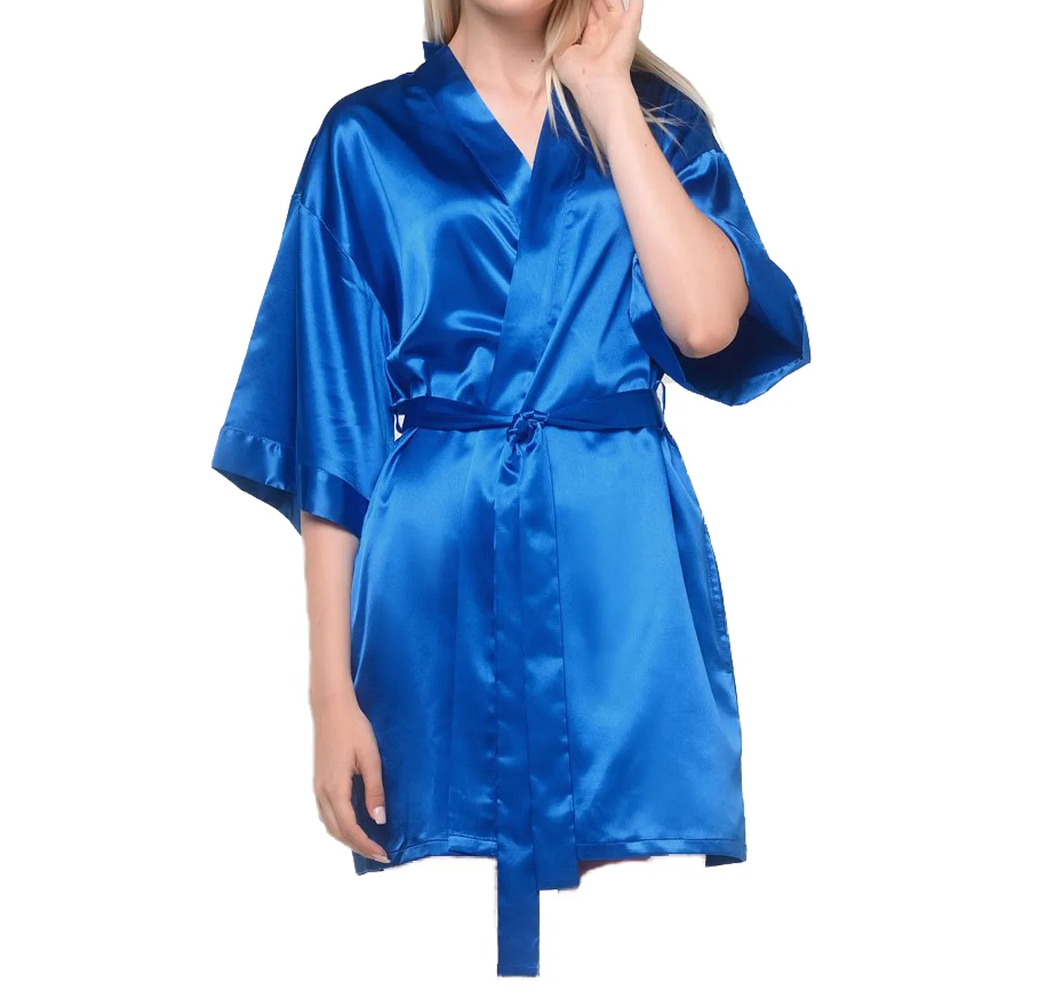 Satin Kimono Short Robe