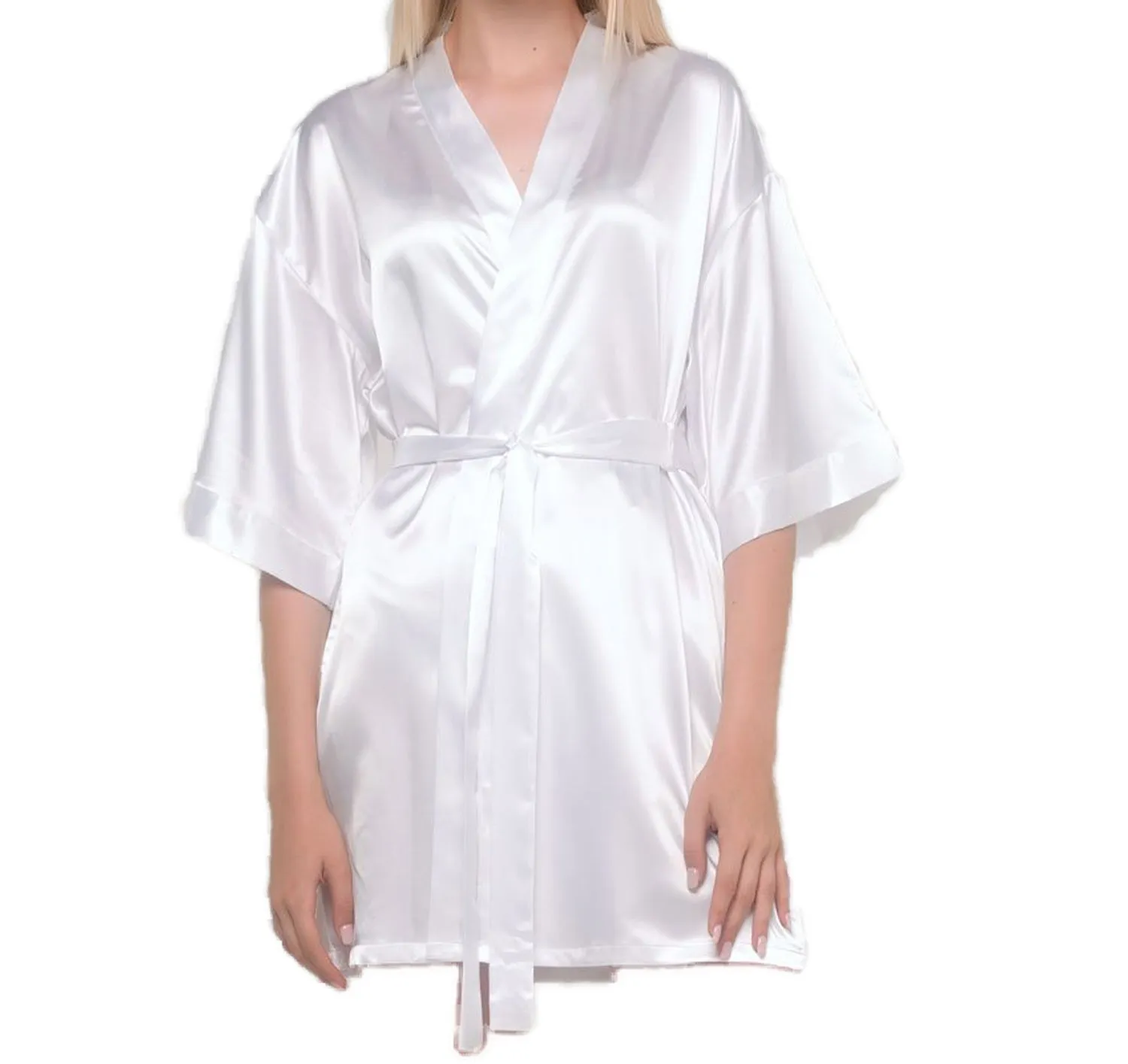 Satin Kimono Short Robe