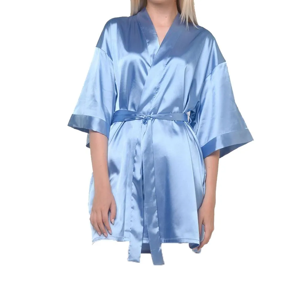 Satin Kimono Short Robe