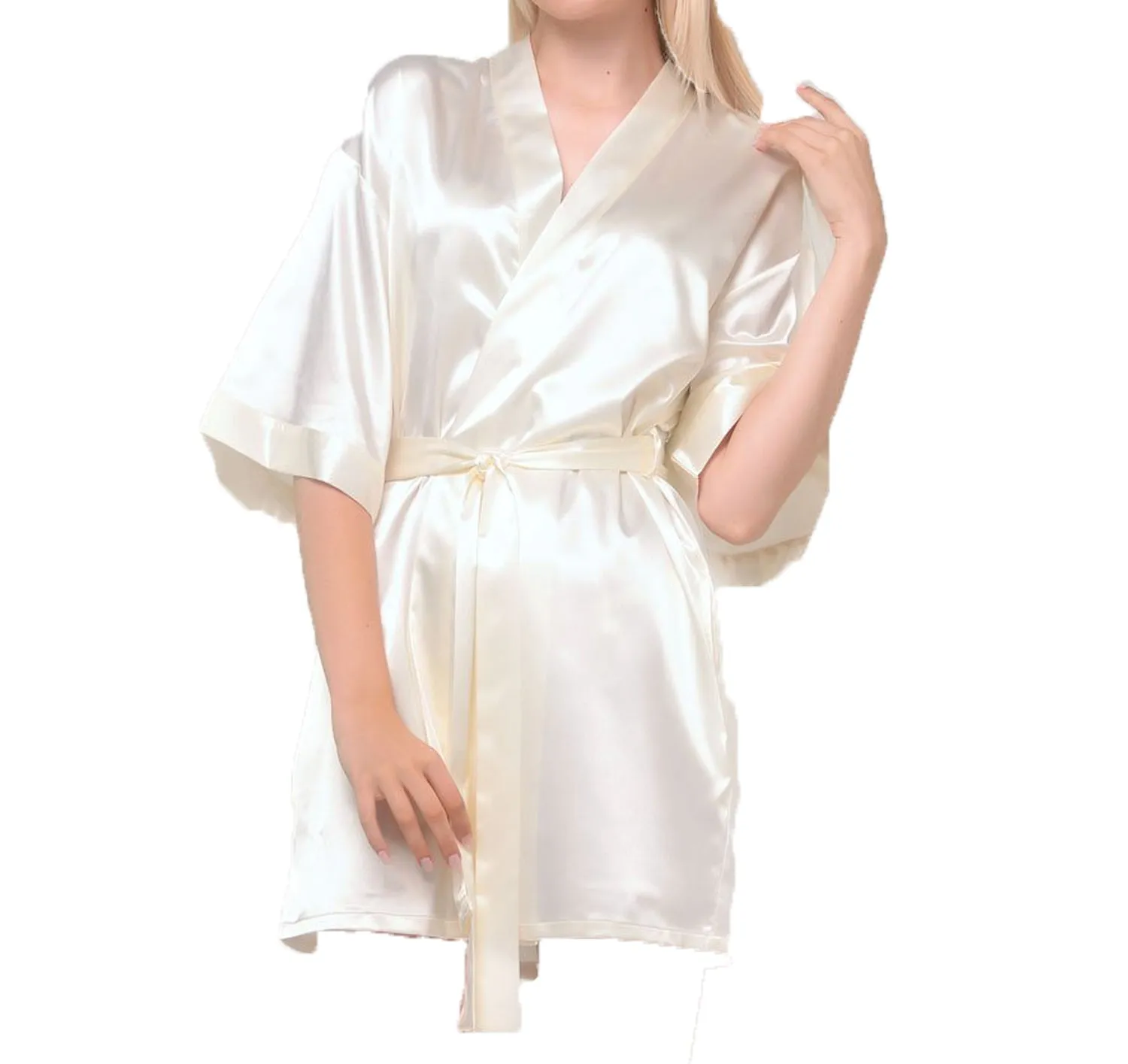 Satin Kimono Short Robe