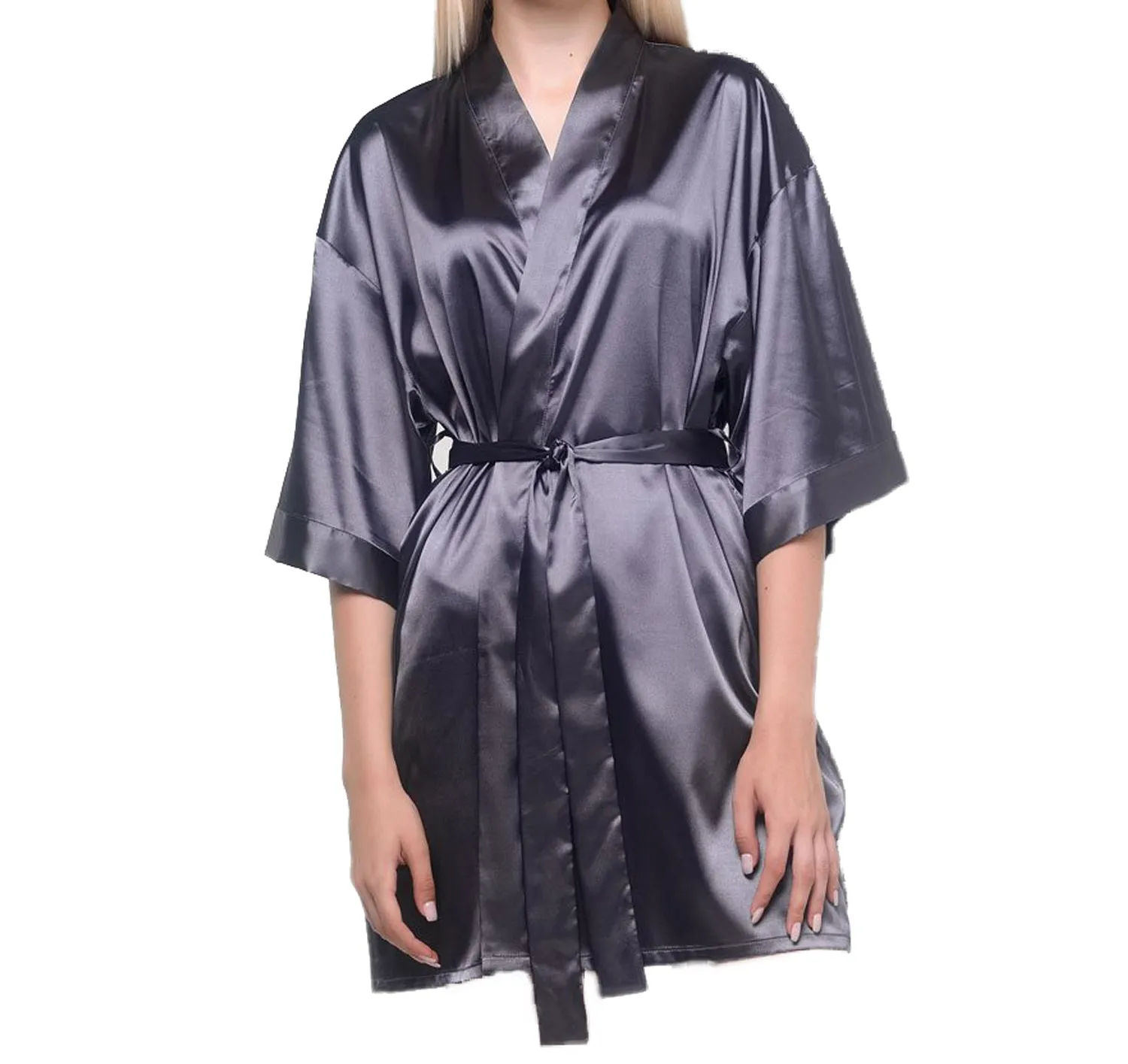 Satin Kimono Short Robe