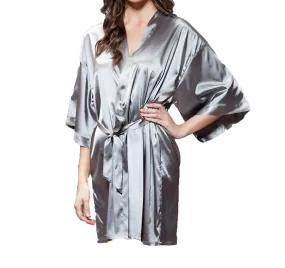 Satin Kimono Short Robe