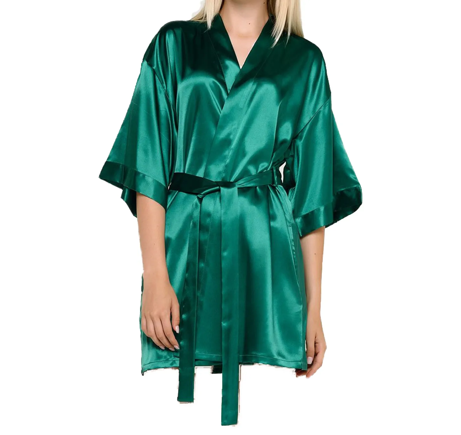 Satin Kimono Short Robe