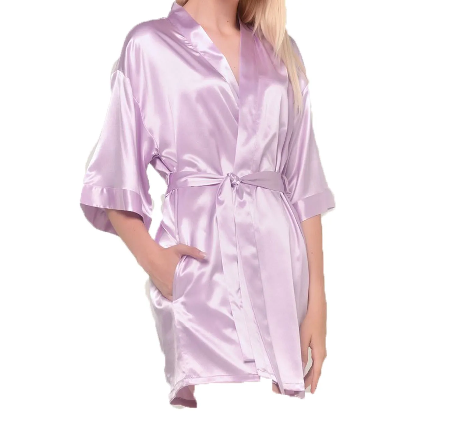 Satin Kimono Short Robe