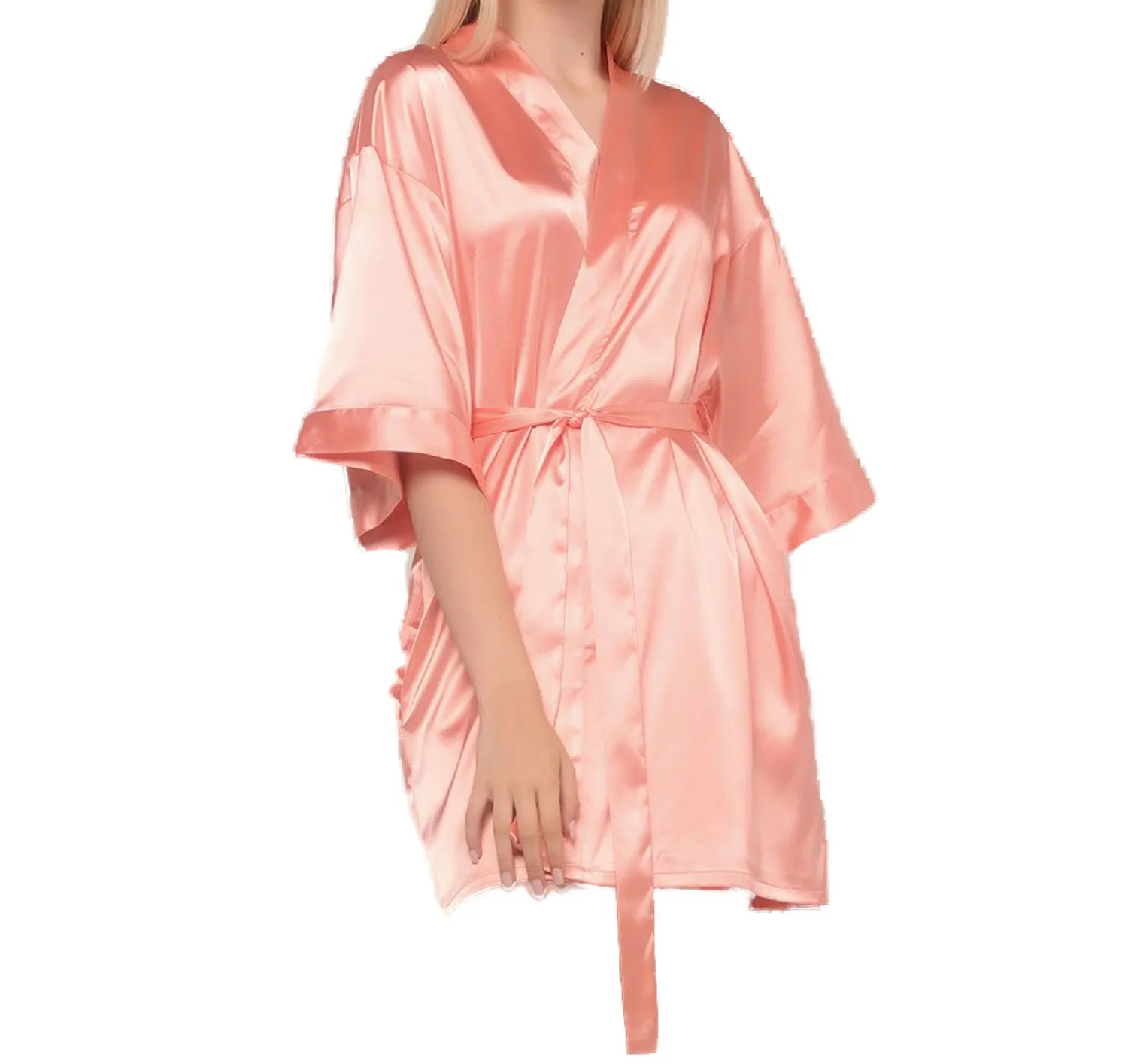 Satin Kimono Short Robe