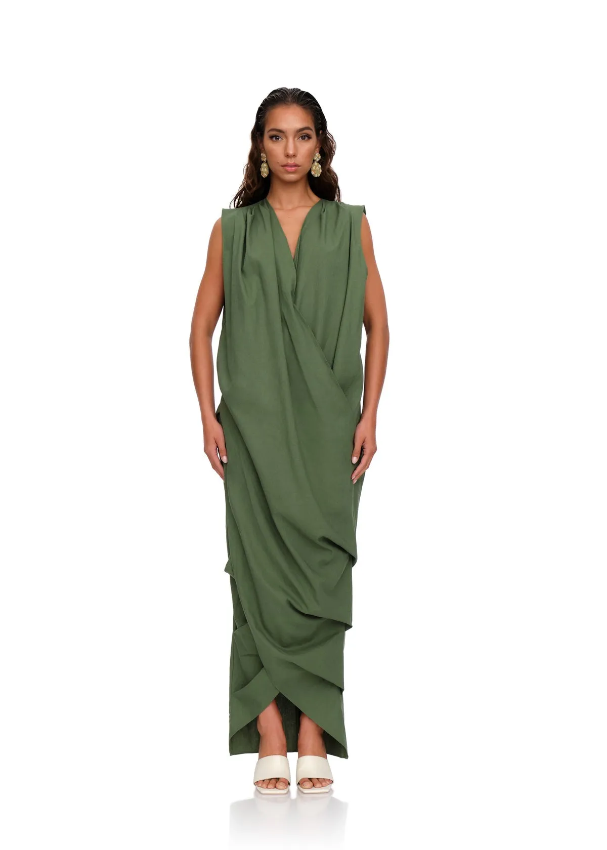 Sayo Kaftan Dress | Forest Green