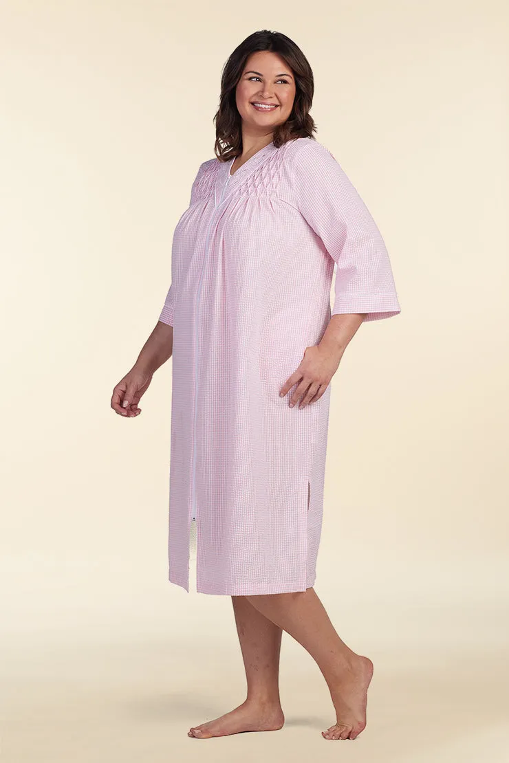 Seersucker Long Robe