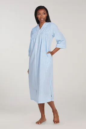 Seersucker Long Robe