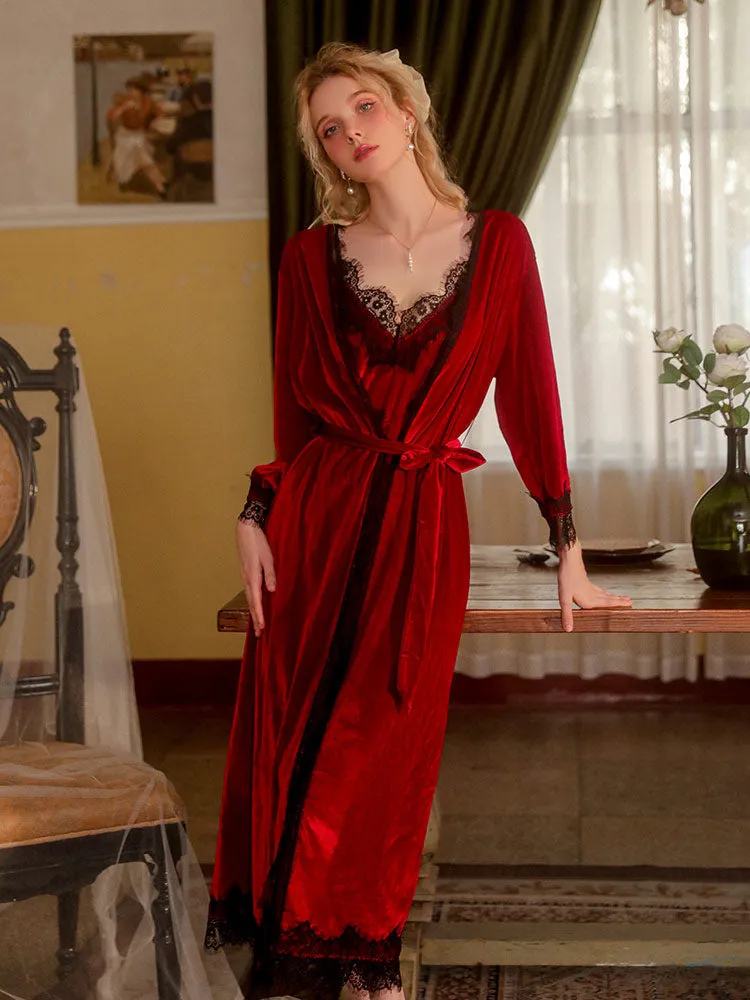 Sensual Lace Sheer Temptation Nightgown Robe