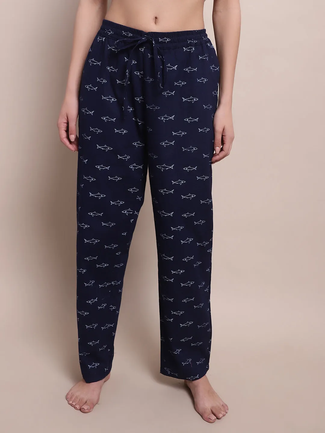 Shark Print Pyjama - Navy blue