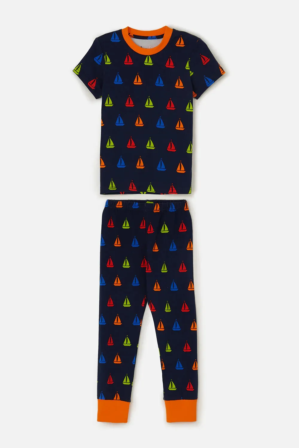 Short sleeve pajamas - Navy boat print