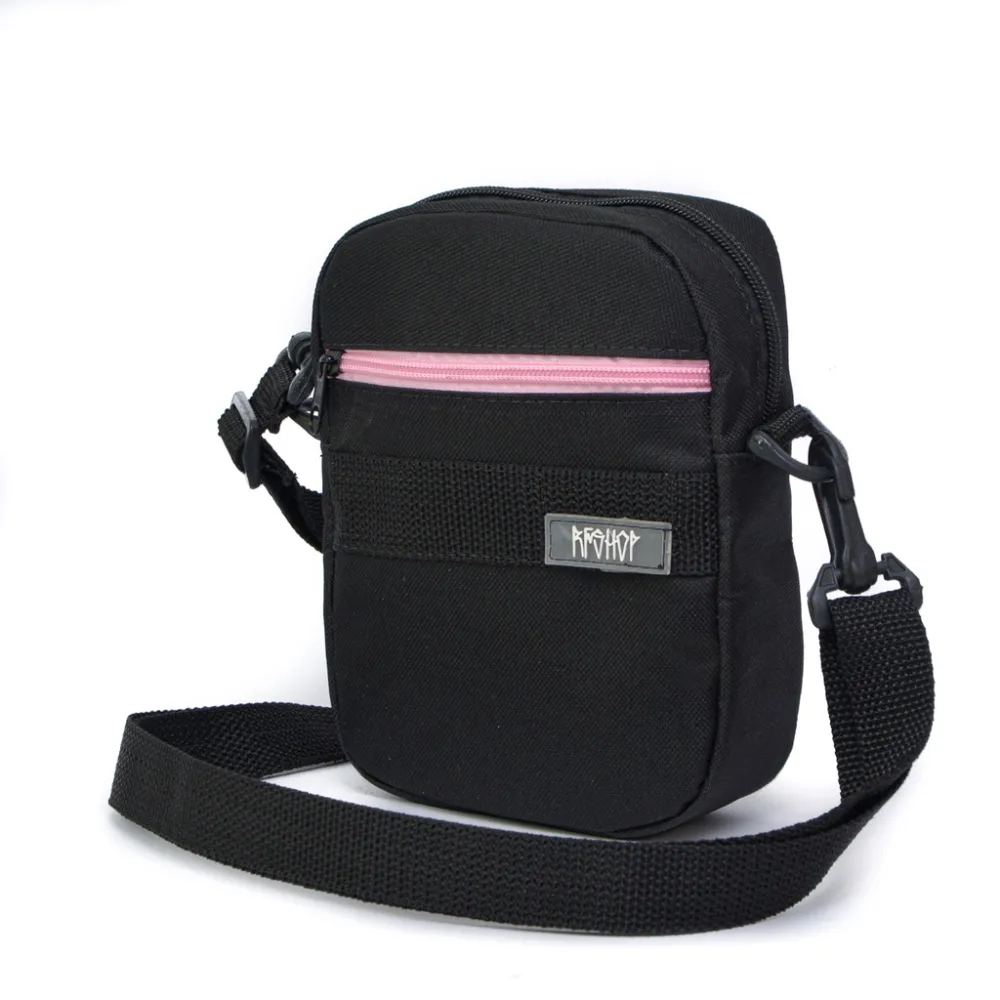 Shoulder Bag Transversal Preta Unissex 2 Zíperes