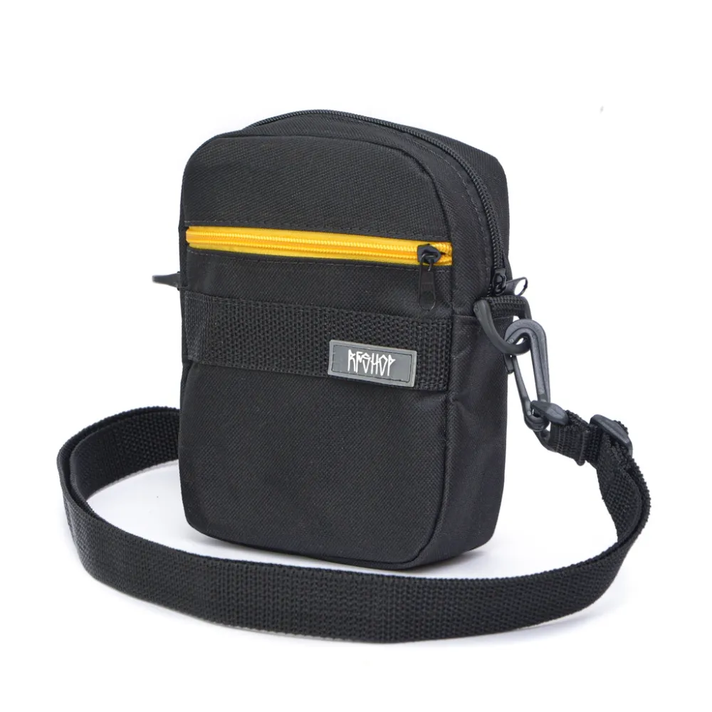 Shoulder Bag Transversal Preta Unissex 2 Zíperes