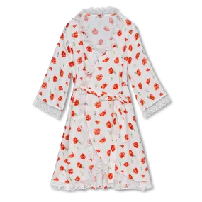 SOFIA - GIRLS VISCOSE DRESSING GOWN POPPY PRINT