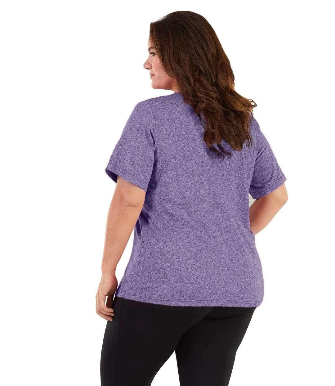 SoftWik V-Neck Tee in Heather Violet - FINAL SALE