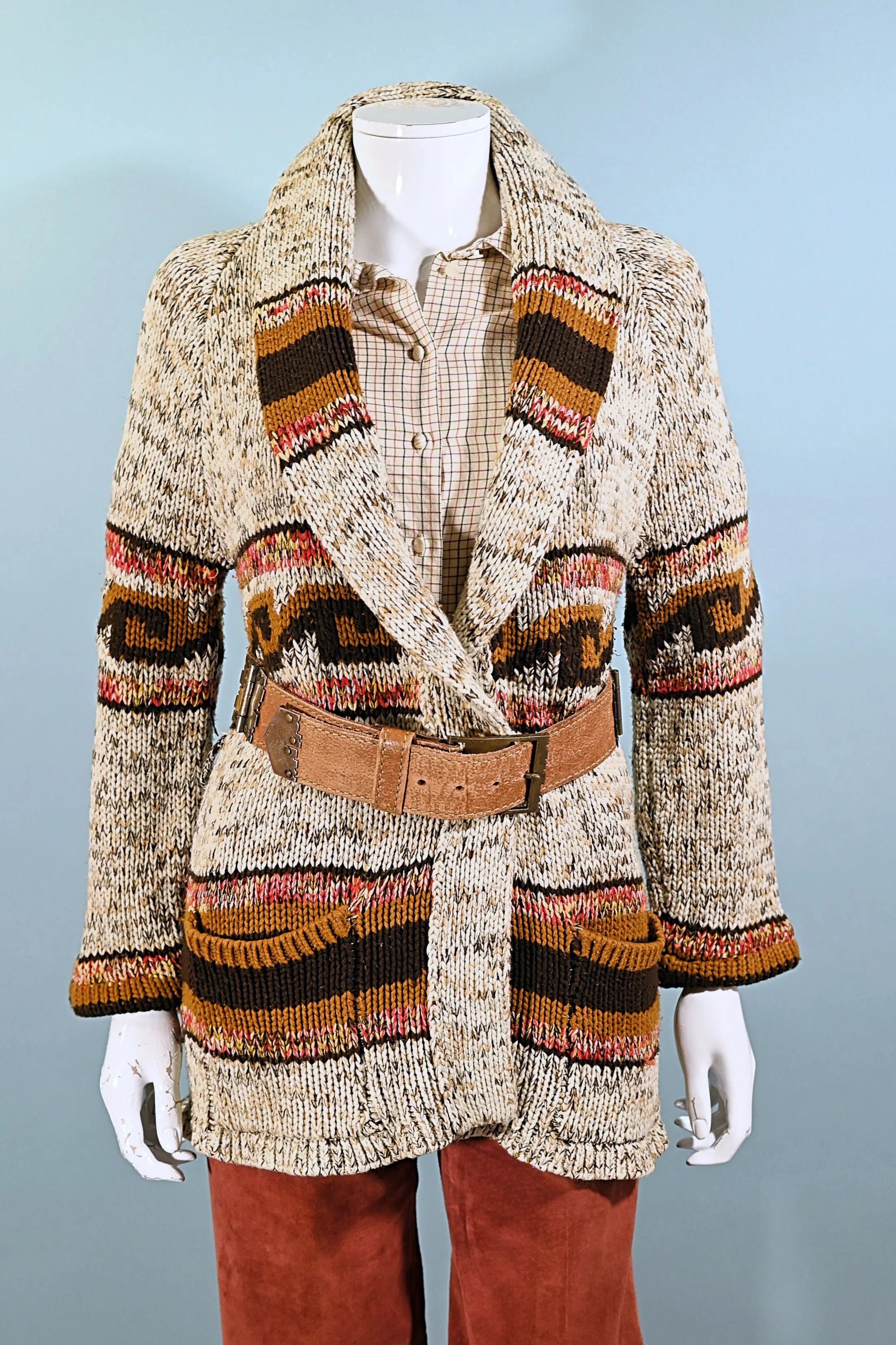 SOLD Vintage 60s/70s Southwestern Wrap Sweater