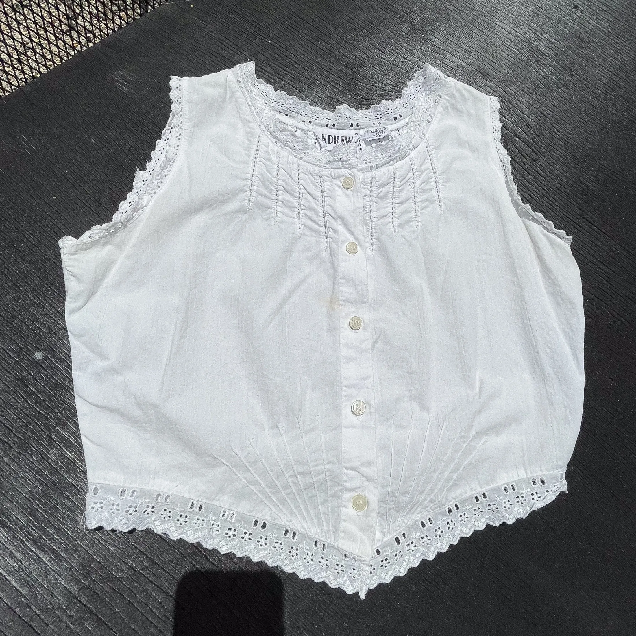 SOLD Vintage White Cotton Camisole