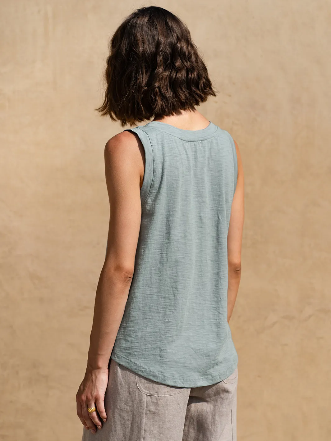 Soleil Cotton Tank Top Steel