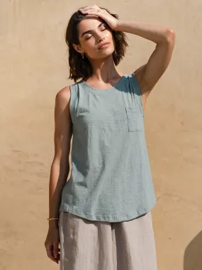 Soleil Cotton Tank Top Steel