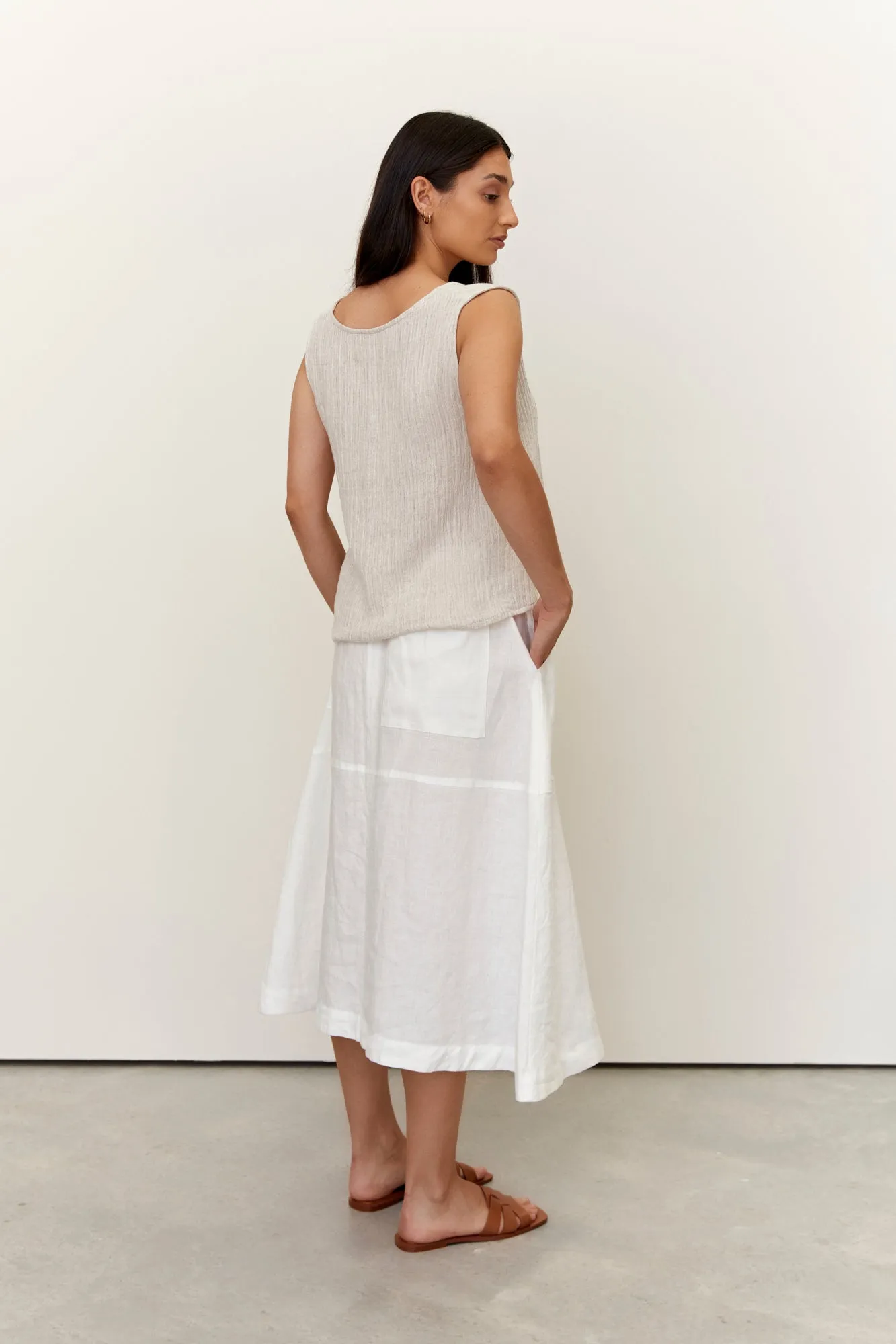 Soleil Linen Skirt Warm White