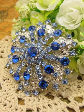 Something Blue Crystal Wedding Brooch