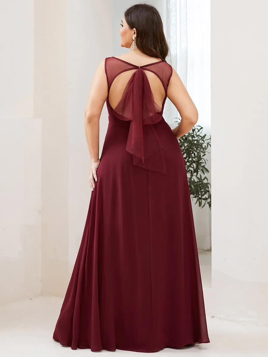 Straight Sleeveless Wholesale Bridesmaid Dresses with Deep V-Neck