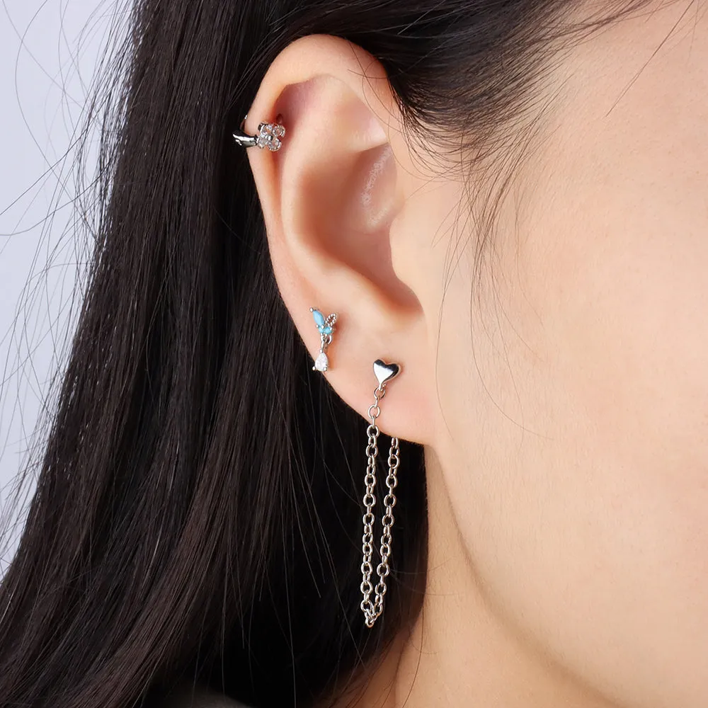 Stylish Heart Chain Earrings