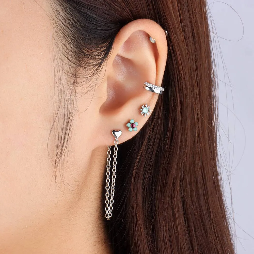 Stylish Heart Chain Earrings