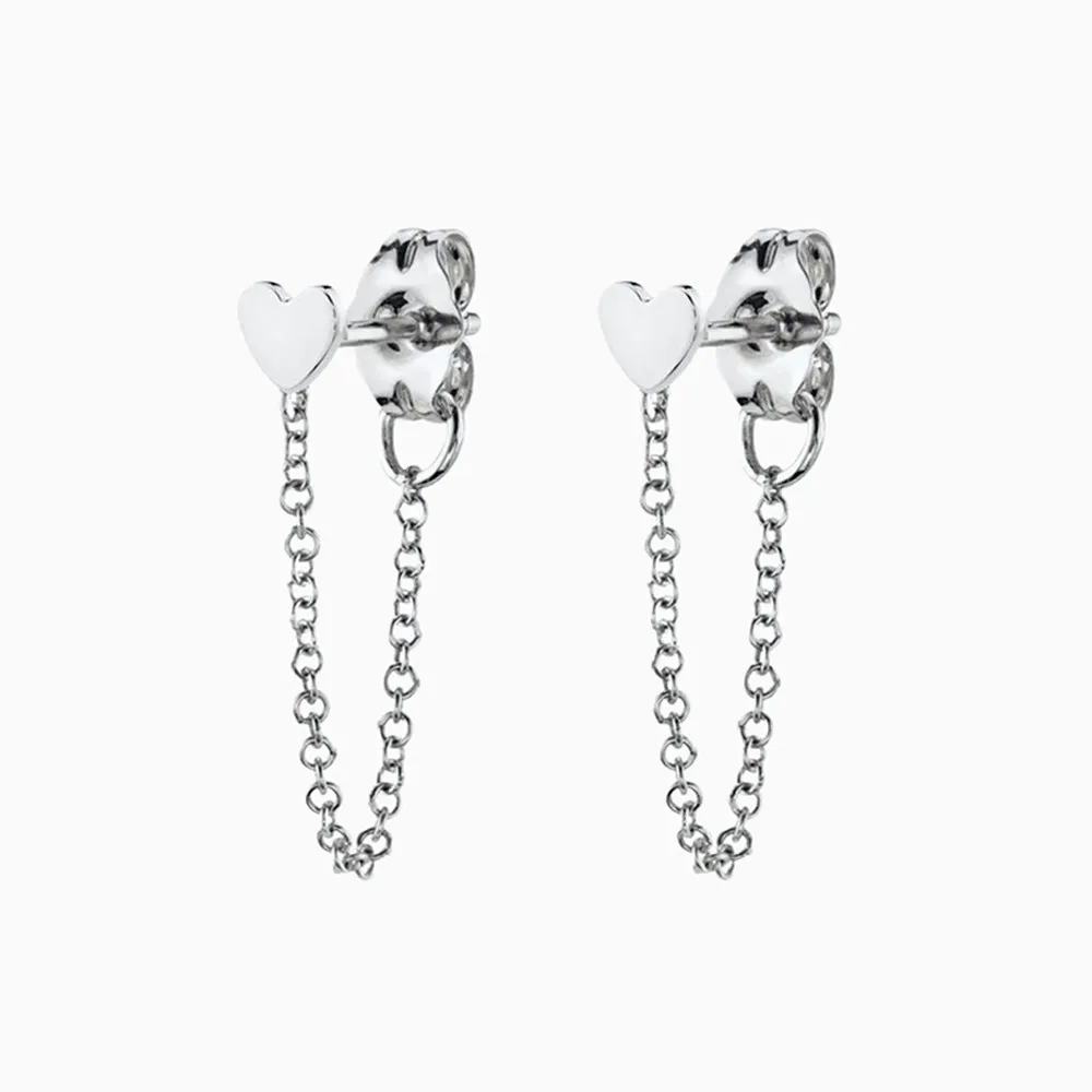 Stylish Heart Chain Earrings