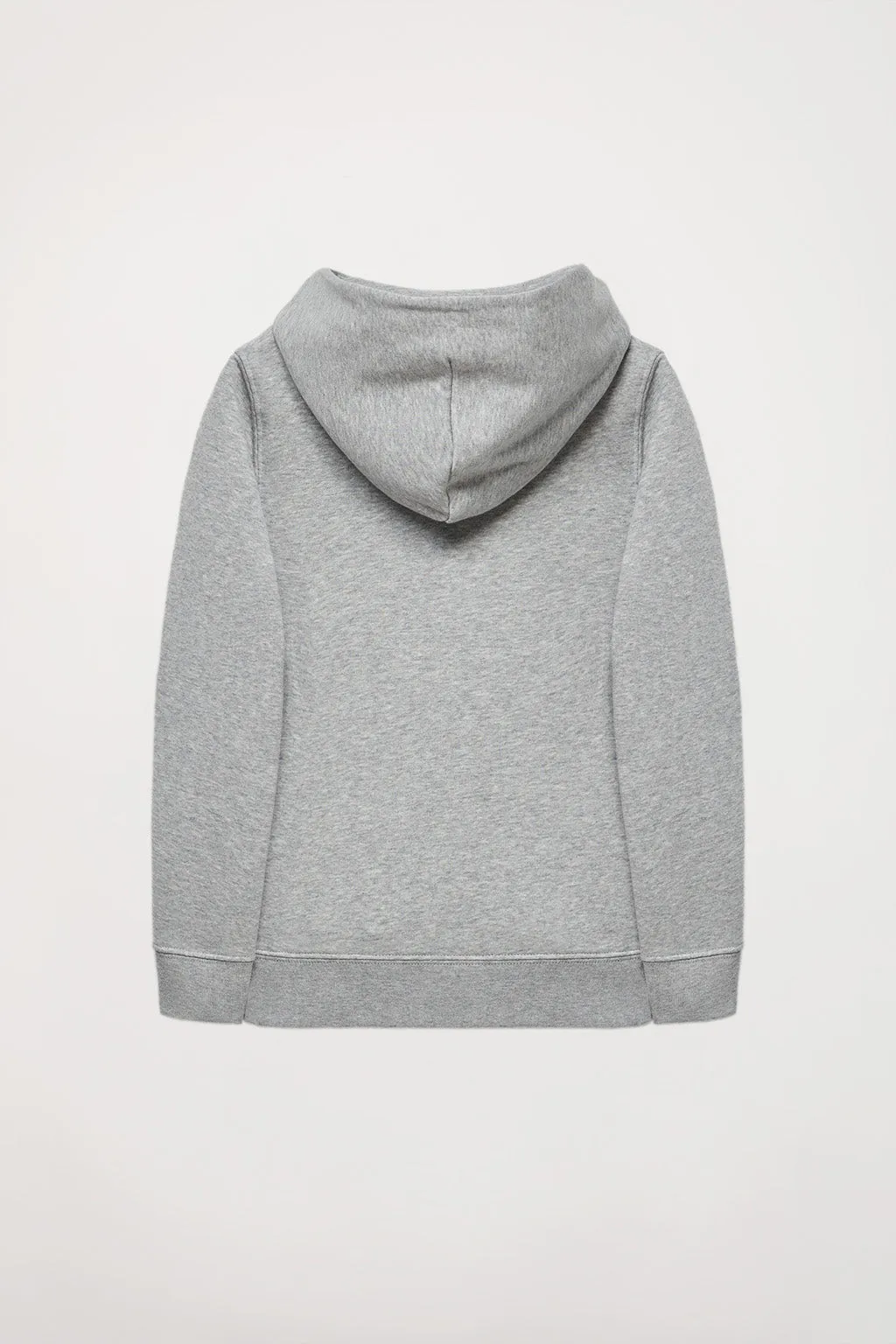 Sudadera orgánica de capucha y bolsillos gris vigoré Neutrals kids con logo