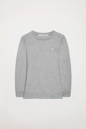 Sudadera orgánica de cuello redondo gris vigoré Neutrals kids con logo