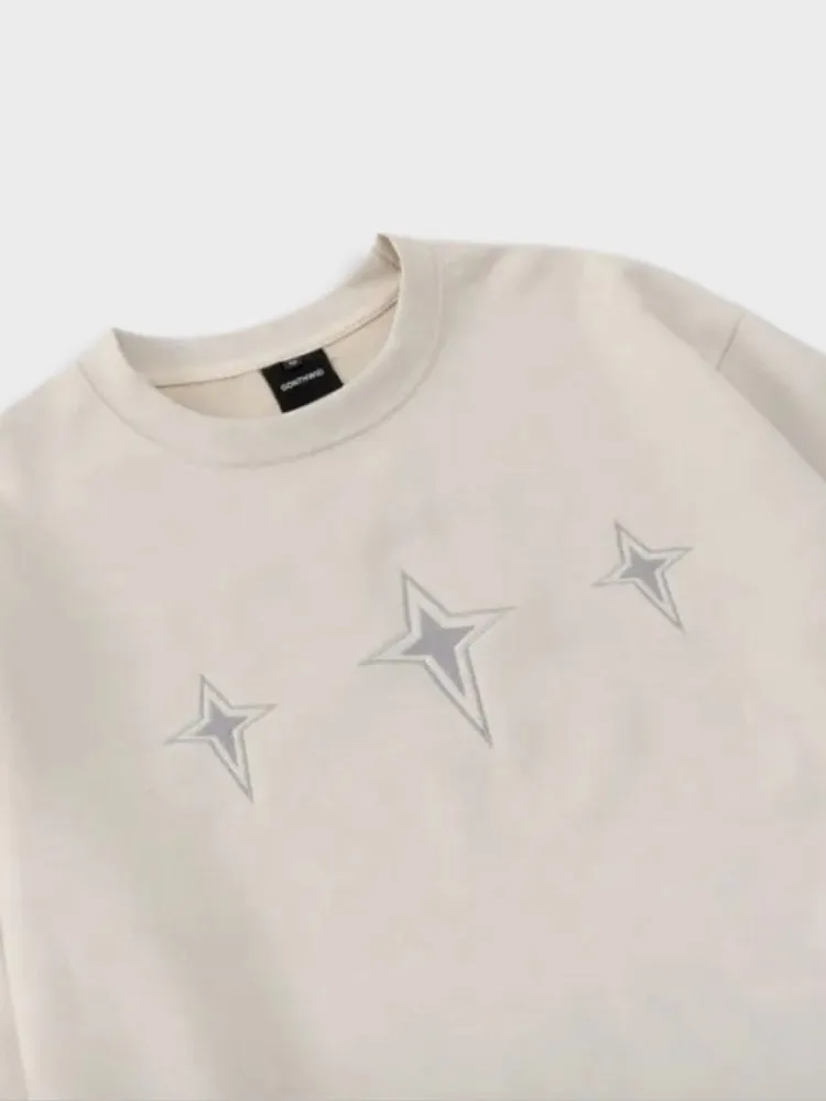 Suede Embroied Star Tee