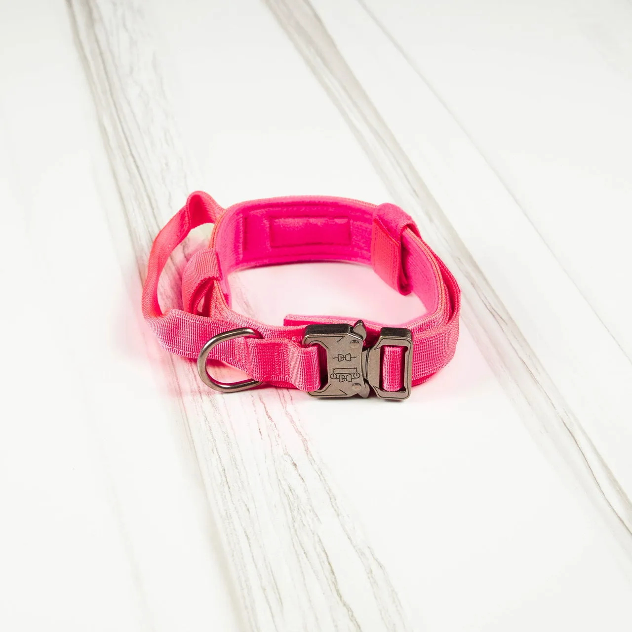 Tactical Nylon Dog Collar Neon Pink