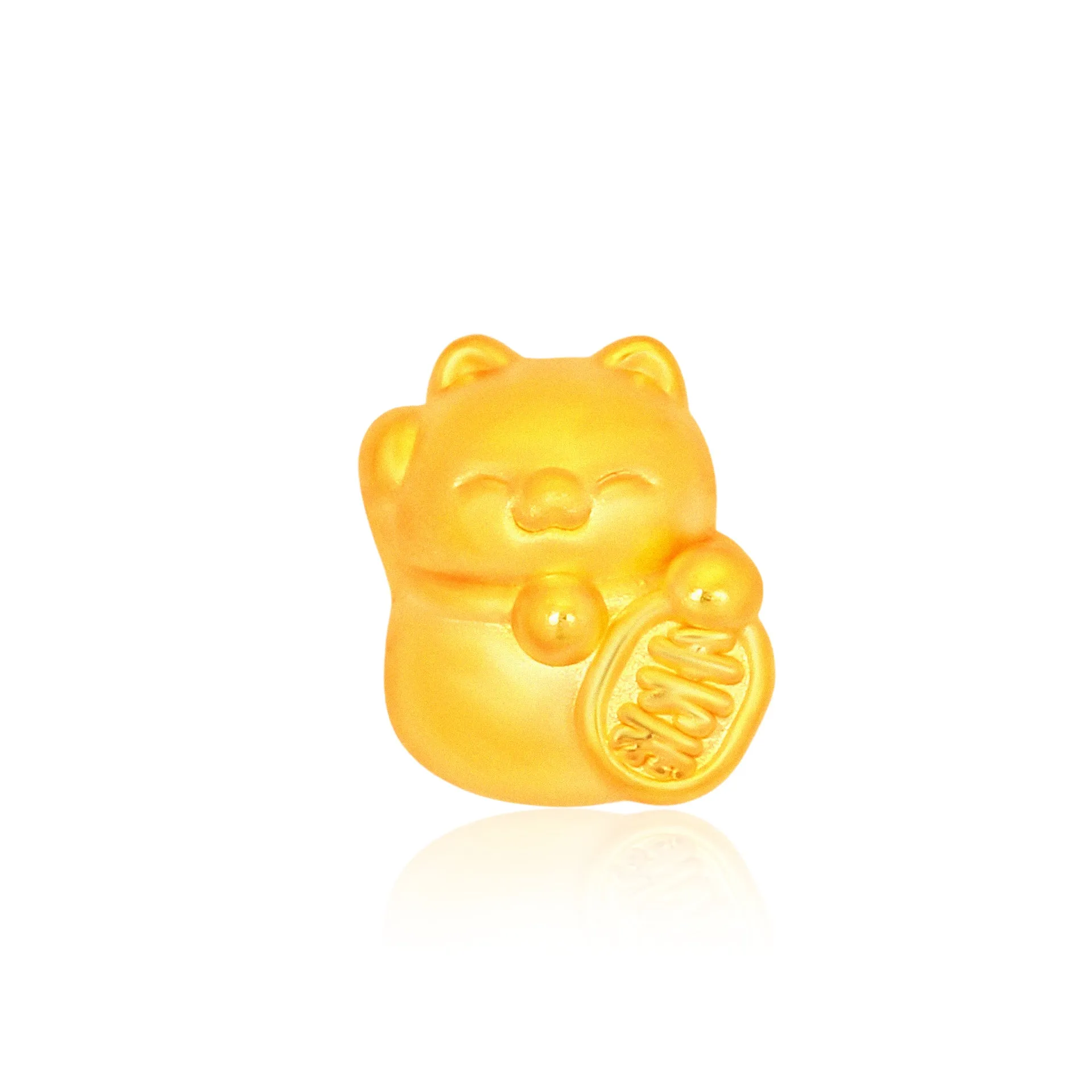 TAKA Jewellery 999 Pure Gold Charm Fortune Cat