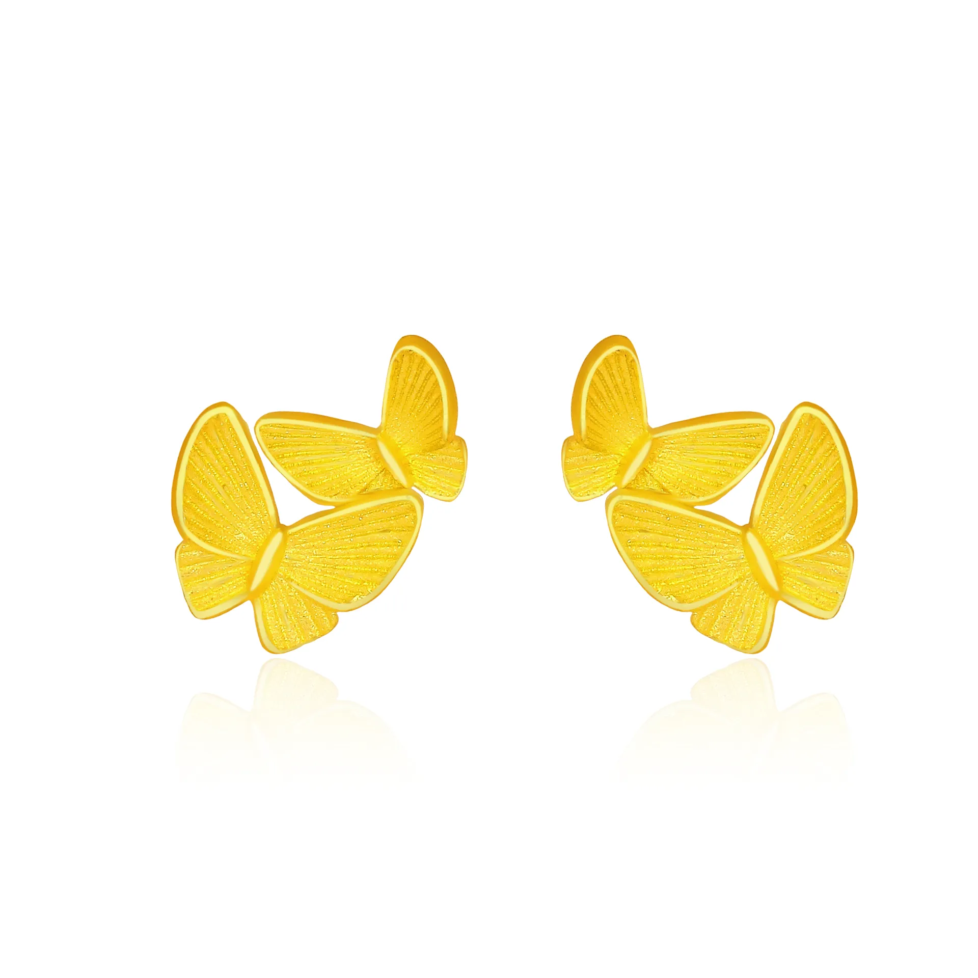 TAKA Jewellery 999 Pure Gold Earrings Butterfly