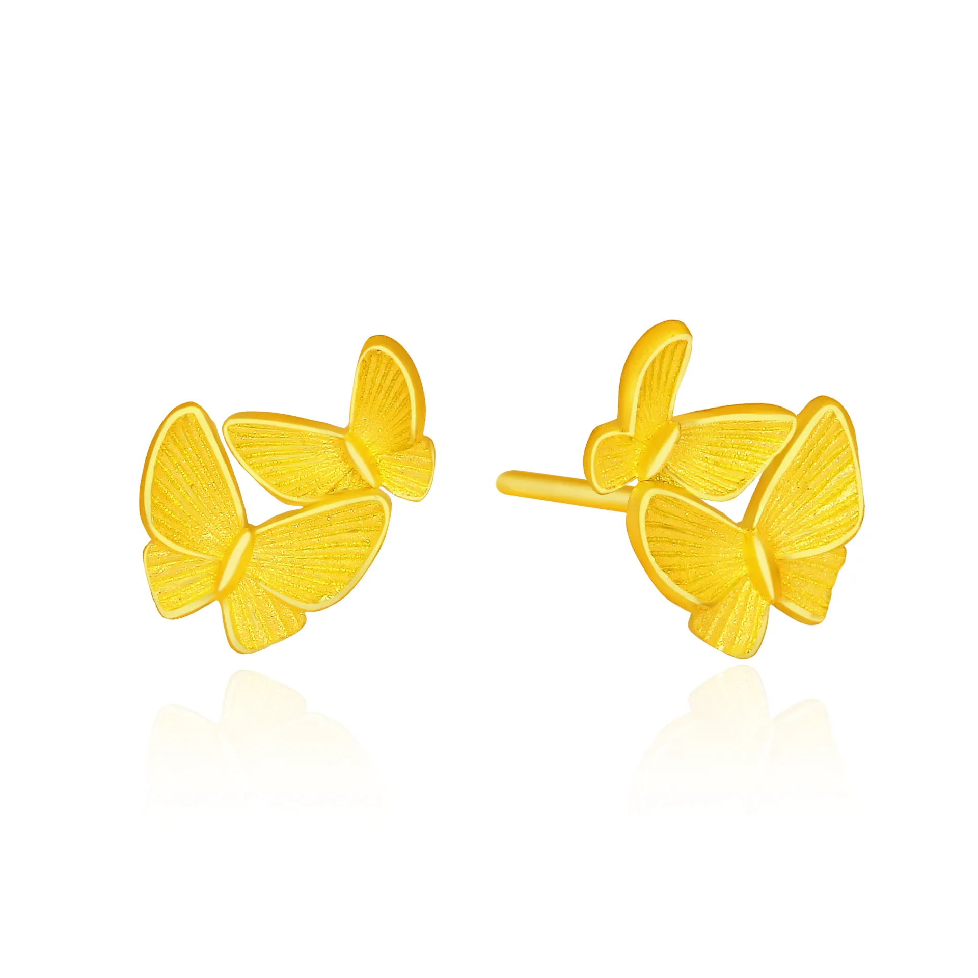 TAKA Jewellery 999 Pure Gold Earrings Butterfly